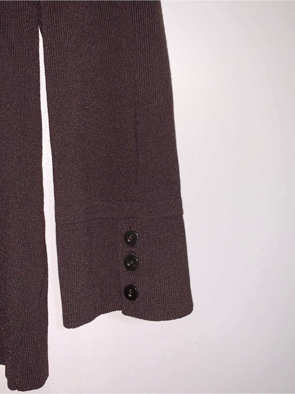 Talbots Chocolate Brown V-Neck Button-Front Medium - Picture 5 of 5